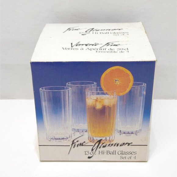 Pasabahce Turkey Fine Glassware 13 oz Hi-Ball Glasses Set Of 4 Topaz Color - Picture 1 of 8